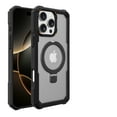 thumbnail image 1 of for iPhone 16 Pro Max Case, Adjustable Ring Holder Stand, Shockproof Four-Corners Drop Protective Case Support Wireless Charging, Frosted Translucent Rugged Cover for iPhone 16 Pro Max, Black, 1 of 6