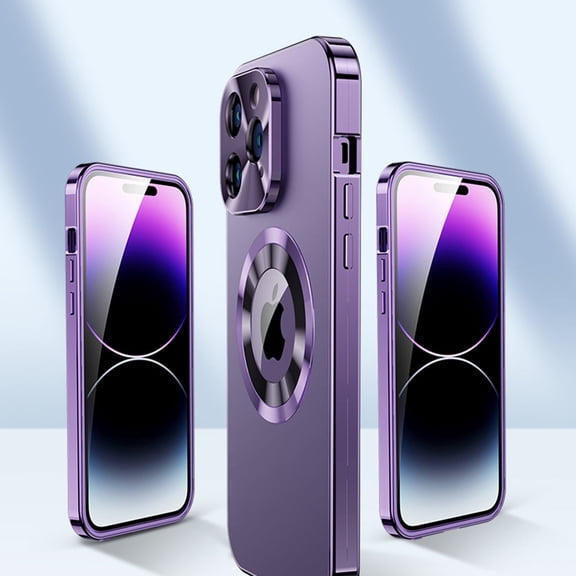 iPhone 16 Pro Max Case with Anti-Spy Screen Protector, Privacy Protective [Compatible with Magsafe] Shockproof Anti-Scratch Full Body Shockproof Bumper Rugged Case for Apple iPhone 16 Pro Max,Purple