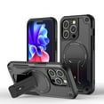 thumbnail image 1 of for iPhone 16 Pro Max Case, Built-in Kickstand, Compatible with Magsafe, Luxury Military-Grade Armor Shockproof Drop Protective Rugged Cover Hybrid Cell Phone Case for iPhone 16 Pro Max - Black, 1 of 7