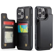 For iPhone 16 Pro Max Case with Card Holder, Wallet Case for Women Men with RFID Blocking, Durable Leather Kickstand Magnetic Clasp Shockproof for iPhone 16 Pro Max