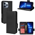 thumbnail image 1 of for iPhone 16 Pro Max Case, Classic Design PU Leather Wallet Magnetic Closure Flip Case with Kickstand Card Holder Slot Shockproof Protective Cover for iPhone 16 Pro Max - Black, 1 of 6