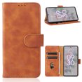 thumbnail image 1 of for iPhone 16 Pro Max Case, Classic PU Leather Magnetic Shockproof Protective Stand Flip Wallet Case Cover with Card Holder for iPhone 16 Pro Max Phone Case, Brown, 1 of 5
