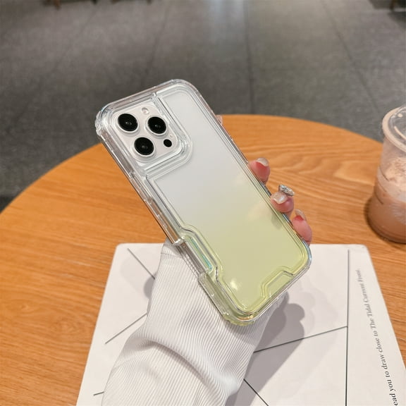 for iPhone 16 Pro Max Case Clear, Transparent Hybrid Crystal iPhone 16 Pro Max Phone Case [Hard Plastic & Soft Silicone Bumper] Acrylic Non-Yellowing Thin Slim Protective Cover for Women, Yellow