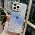 thumbnail image 1 of for iPhone 16 Pro Max Case, Compatible with MagSafe Clear Glitter Magnetic Military Grade Drop Protection Anti Yellowing Slim Case Shockproof Protective Sparkly Women Girls Cover - Blue, 1 of 11