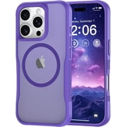 for iPhone 16 Pro Max Case, Compatible with MagSafe, Translucent Matte Shockproof Anti-Slip Anti-Fingerprint Pocket-Friendly Phone Case Cover - Purple