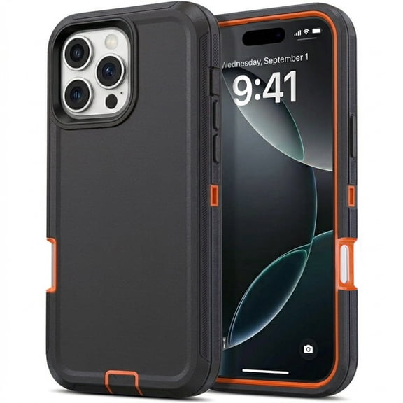 iPhone 16 Pro Max Case Cover 3 Layer Rugged / Heavy Duty / Shockproof 6.9" Orange