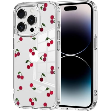 for iPhone 16 Pro Max Case Cute Cherry Clear Phone Case, Crystal Slim Fruit Case for iPhone 16 Pro Max Phone, Not Yellowing Transparent Shockproof Protective Phone Cover