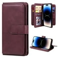 thumbnail image 1 of for iPhone 16 Pro Max Case, Heavy Duty Protection Wallet with Magnetic Case, 10 Card Slots, 2 in 1 Folio Flip Premium PU Leather Wallet Kickstand Case for iPhone 16 Pro Max - Winered, 1 of 7