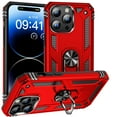 thumbnail image 1 of For iPhone 16 Pro Max Case ,Heavy Duty Shockproof Body Phone Cover Built in Metal Rotated Magnetic Ring Holder Kickstand,Dustproof,Anti-Scratch,Dual Layer Military-Grade Drop protection,Red, 1 of 7