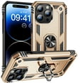 thumbnail image 1 of For iPhone 16 Pro Max Case ,Heavy Duty Shockproof Body Phone Cover Built in Metal Rotated Magnetic Ring Holder Kickstand,Dustproof,Anti-Scratch,Dual Layer Military-Grade Drop protection,Gold, 1 of 7