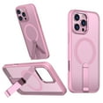 thumbnail image 1 of for iPhone 16 Pro Max Case with Kickstand, Support Wireless Charging, Compatible with Magsafe, Military-Grade Protection Shockproof Slim Fit Bracket Back Case for iPhone 16 Pro Max, Pink, 1 of 6