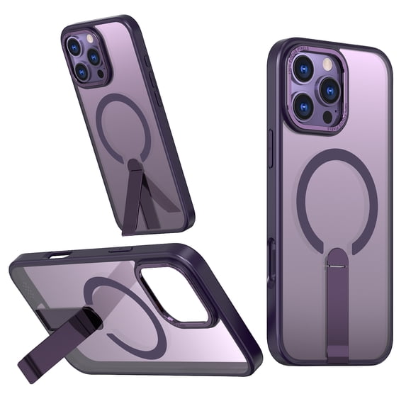 for iPhone 16 Pro Max Case with Kickstand, Support Wireless Charging, Compatible with Magsafe, Military-Grade Protection Shockproof Slim Fit Bracket Back Case for iPhone 16 Pro Max, Purple