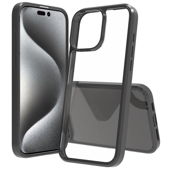 for iPhone 16 Pro Max Case, Luxury Clear Ultra Slim Anti-Scratch Shockproof Non-Yellowing Acrylic Hard Back Protective Lightiweght Phone Case Cover Fit for iPhone 16 Pro Max - Black