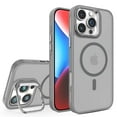 thumbnail image 1 of For iPhone 16 Pro Max Case Magnetic, [Compatible with Magsafe] Matte Translucent [Camera Lens Kickstand] Shockproof Drop Protection Bumper Rugged Phone Case for Apple iPhone 16 Pro Max, Gray, 1 of 9