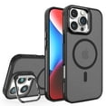 thumbnail image 1 of For iPhone 16 Pro Max Case Magnetic, [Compatible with Magsafe] Matte Translucent [Camera Lens Kickstand] Shockproof Drop Protection Bumper Rugged Phone Case for Apple iPhone 16 Pro Max, Black, 1 of 9