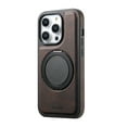 thumbnail image 1 of for iPhone 16 Pro Max Case with Magnetic Invisible Ring Stand Compatible with Mag-Safe PU Leather Shockproof Military Grade Protection Classic Luxury Phone Cases for Women Men,Brown, 1 of 7