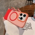 thumbnail image 1 of for iPhone 16 Pro Max Case Magnetic Phone Case Compatible with MagSafe, Soft TPU Bumper Hard Translucent Matte Back Slim Fit Shockproof Protective Case Cover for Men Women Girls - Red, 1 of 9