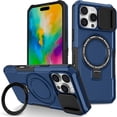 thumbnail image 1 of for iPhone 16 Pro Max Case Magnetic with Ring Stand Black Fits Wireless Charging, iPhone 16 Pro Max Phone Case with Camera Lens Protector Cover Shockproof Anti-Slip (Blue), 1 of 17