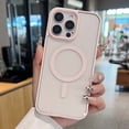 thumbnail image 1 of for iPhone 16 Pro Max Case Magnetic [Support Magsafe Charger] Wireless Anti-Scratch Shockproof Clear Four Corner Cushion Durable Anti-Dropping Cover for iPhone 16 Pro Max, Pink, 1 of 6