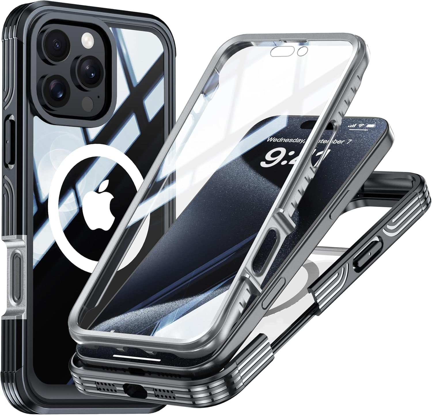 for iPhone 16 Pro Max Case Military Grade 360 Full Body Protection Built in Screen Protector