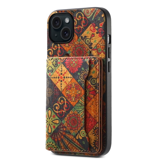 For iPhone 16 Pro Max Case, PU Leather Designing Flowers Wallet Case for Women Men with RFID Blocking Card Holder Slot Magnetic Closure Shockproof Protective Phone Case Cover,Autumn