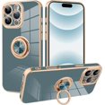for iPhone 16 Pro Max Case with Phone Ring Stand Full Body Protection
