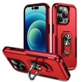 thumbnail image 1 of for iPhone 16 Pro Max Case Protective Cover,Heavy Duty Military Grade Hard Protection Shock Proof Grip | Durable Dual-Layer Design Phone Case with Built-in 360 Ring Holder Kickstand,Red+Rose, 1 of 11