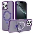 thumbnail image 1 of for iPhone 16 Pro Max Case with Ring Kickstand, Compatible with MagSafe, Ultra Slim Lightweight Drop Protective Cover, Luxury Shockproof Anti-Scratch Translucent Back Phone Case, Darkpurple, 1 of 6
