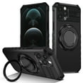 thumbnail image 1 of For iPhone 16 Pro Max Case with Ring Stand,2-Layer Full Body Heavy Duty Shockproof Rugged,360°Rotatable Ring Holder Magnetic Kickstand,Non-Slip Protective Phone Case for iPhone 16 Pro Max,Black, 1 of 11