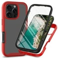 thumbnail image 1 of for iPhone 16 Pro Max Case with Screen Protector, Shockproof Soft TPU Bumper Rugged Clear Hard PC Back Shell Anti-Scratch All-inclusive Cover for iPhone 16 Pro Max, Red, 1 of 5