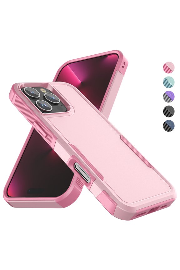 For iPhone 16 Pro Max Case, Shockproof Phone Case for Apple iPhone 16 Pro Max 6.9", Tekcoo Military Grade Protection Heavy Duty Cute Bumper Dual Layer Rugged Sturdy Durable Cover - Rose Gold