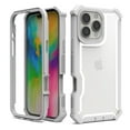 thumbnail image 1 of for iPhone 16 Pro Max Case, Soft Silicone Bumper & Crystal Clear Hard PC Back, Luxury 2 In 1 Shockproof Military Drop Protection Anti-Fingerprint Phone Case Cover for iPhone 16 Pro Max, Gray, 1 of 2