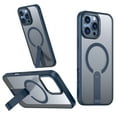 thumbnail image 1 of for iPhone 16 Pro Max Case with Stand, Compatible with MagSafe, Magnetic Kickstand Case for iPhone 16 Pro Max, Military-Grade Protection Shockproof Case, Clear Acrylic + Soft TPU Material, Blue, 1 of 6