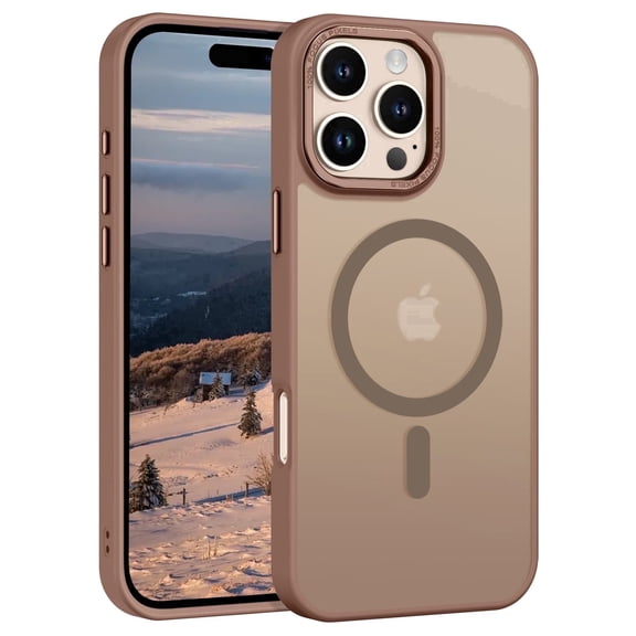 for iPhone 16 Pro Max Case Super Magnetic [Compatible with MagSafe] Metal Frame Protective Translucent Matte Smooth Phone Case for iPhone 16 Pro Max 6.9'', Desert