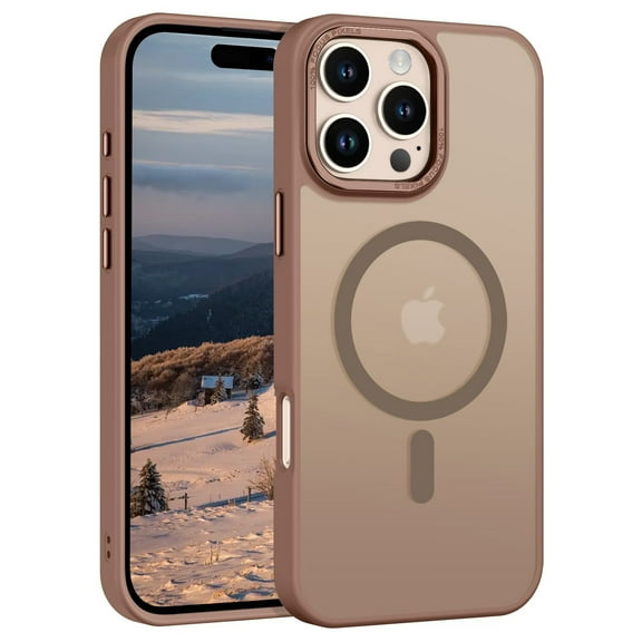 for iPhone 16 Pro Max Case Super Magnetic [Compatible with MagSafe] Metal Frame Protective Translucent Matte Smooth Phone Case for iPhone 16 Pro Max 6.9'', Desert