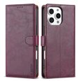thumbnail image 1 of for iPhone 16 Pro Max Case Wallet,3 Card Slots Holder [RFID Blocking] Soft PU Leather Cover,Shockproof Protective Magnetic Flip Stand Solid Color Business Style Luxury Cases,Winered, 1 of 10