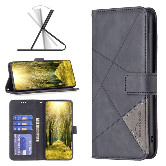 for iPhone 16 Pro Max Case Wallet Case with Card Holder [RFID Blocking] Magnetic Closure Folio Kickstand, Men's Retro Premium Shockproof PU Leather Flip Case Wallet for iPhone 16 Pro Max,Black