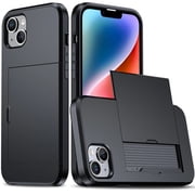 iPhone 16 Pro Max Case - Wallet Case with Card Holder Shockproof Dual Layer Protective Cover - Black - BingBongBoom