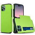 thumbnail image 1 of For iPhone 16 Pro Max Case Wallet with Slide Hidden Card Holder Slot Slim Dual Layer Heavy Duty Shockproof Hard PC Hybrid TPU Phone Case Kickstand Protective Cover,Green, 1 of 9