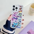 thumbnail image 1 of For iPhone 16 Pro Max Case for Women Girls, Stylish Back Cover Soft TPU Shockproof Drop Protective Slim Fit Anti-Scratch Bumper Phone Case for Apple iPhone 16 Pro Max, Colorful Butterfly, 1 of 7