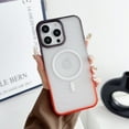 thumbnail image 1 of For iPhone 16 Pro Max Case for Women Men, Stylish Ripple Back Cover Compatible with Magsafe Slim Fit Shockproof Drop Protection Thin Phone Case for Apple iPhone 16 Pro Max, Black+Orange, 1 of 7