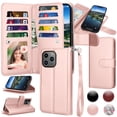thumbnail image 1 of iPhone 16 Pro Max Case,for iPhone 16 Pro Max Wallet Phone Case,Takfox PU Leather Magnetic Detachable Card Holders Shockproof Kickstand Protective [Flip Folio Cover] for iPhone 16 Pro Max - Pink, 1 of 10