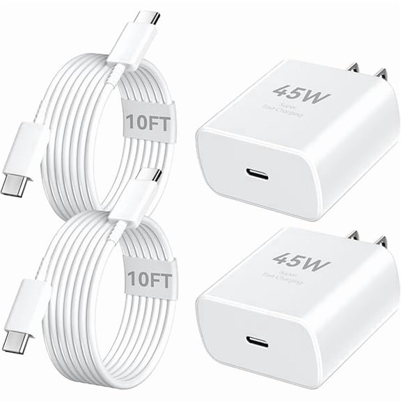 iPhone 16 Pro Max Charger Fast Charging, 45W Super Fast USB C iPhone 16 Charger Block with 10FT Long Charging Cord Cable for iPhone 16 Pro Max/16 Pro/16/16 Plus, 15 Pro Max/15 Pro/15, Android Phone