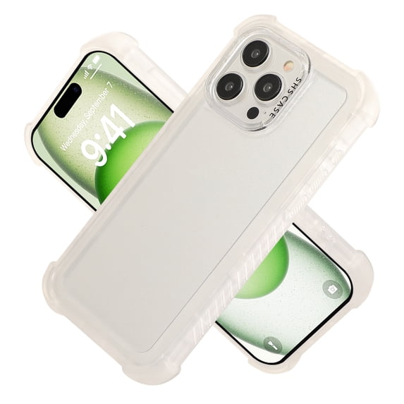 for iPhone 16 Pro Max Clear Back Case, Luxury TPU + PC Hybrid Shockproof Lightweight Drop Protective Anti-Scratch Anti-Fingerprint Ultra Slim Phone Case Cover for iPhone 16 Pro Max, White