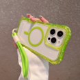 thumbnail image 1 of for iPhone 16 Pro Max Clear Magnetic Case with Anti-Drop Wrist Strap, Military Grade Drop Protection Anti-Yellowing Cell Phone Cover - Rugged Durable Shockproof Protective Bumper Case, Green, 1 of 9