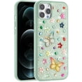 thumbnail image 1 of For iPhone 16 Pro Max Diamond Butterfly 3D Glitter Bling Design, Slim Hybrid Sparkle Protective Cover TPU for Women Girls Cover, XPM Phone Case [Teal], 1 of 9