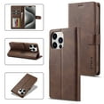 thumbnail image 1 of for iPhone 16 Pro Max Flip Wallet Case, Classic Card Slots Kickstand Strong Magnetic Premium PU Leather Drop Protective Shockproof Phone Case for iPhone 16 Pro Max, Brown, 1 of 7