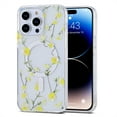 thumbnail image 1 of for iPhone 16 Pro Max Flower Magnetic Clear Case Compatible with MagSafe Fashion Elegant Floral Pattern Shockproof Protective Slim Phone Cover for iPhone 16 Pro Max Girls Women, Yellow Flower, 1 of 6