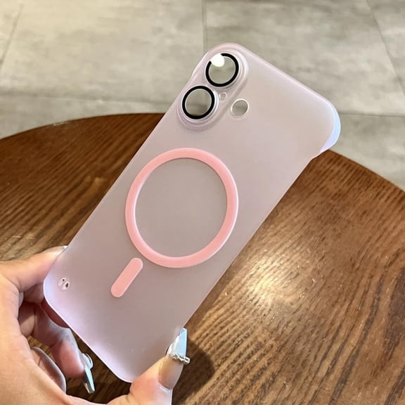 for iPhone 16 Pro Max Frameless Case Heat Radiation Borderless Slim Matte Case for iPhone 11 12 13 14 15 Pro Max 16 Plus(for iPhone 14 Plus/Pink CiXi)