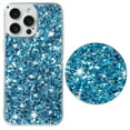 thumbnail image 1 of for iPhone 16 Pro Max Glitter Case, Cute Bling Sparkle Shiny Slim Soft Silicone Reflective Clear TPU Bumper Women Girls Shockproof Protective Phone Case for iPhone 16 Pro Max, Blue, 1 of 7